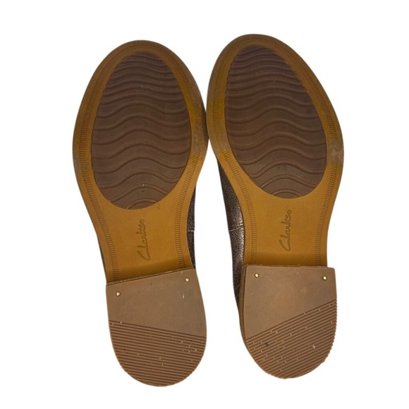 Clarks Metallic Leather Chelsea Ankle‎ Boots Slip On Bronze Pewter 6M Women's - Picture 7 of 7